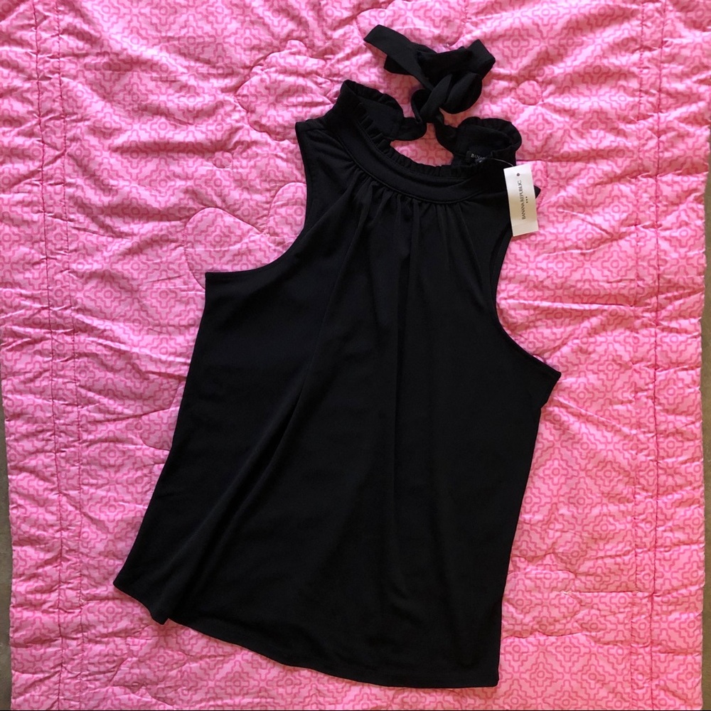 NWT Banana Republic High Neck Tie-Back Top S